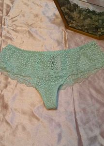 Mint Lace Thong with Bow Detail