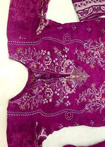 Pakistani Purple Floral Print Salwar Kameez Set