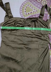 Silky Olive Green Dress 👗🎀