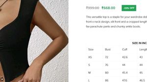 Black Front Split Crop Top