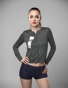 Gray Button-Down Cardigan
