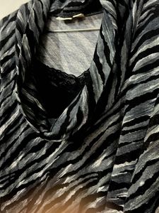 Striped Cowl Neck Top