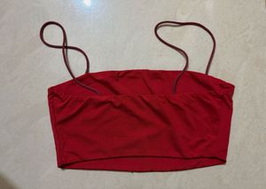 Red 'C'est La Vie' Crop Top