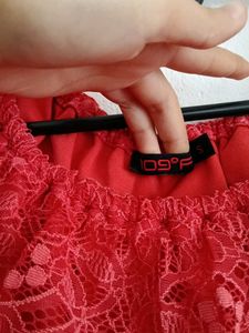 Red Lace Detail Dress