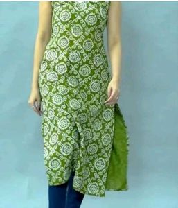 Green Printed Kurta