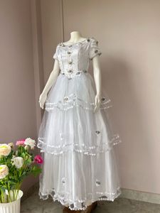 White Floral Patch Gown