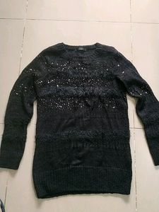 partywear woolen long top/one-piece