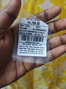 New Unused Xxl Avaasa Yellow Floral Kurta/Dress