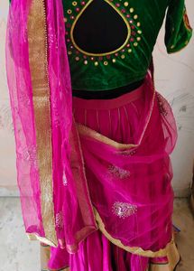 2 poket designer pure silk Lehenga Choli Set 😍