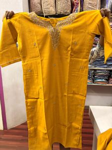 Yellow Embroidered Kurta Set