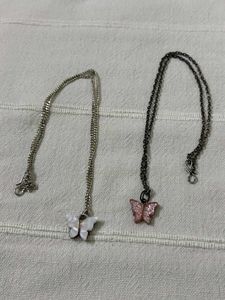 2 Butterfly Charm Necklaces