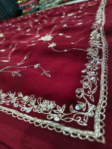 Full Aari Tari Work 🌹 ✨ Maroon Colour Saree