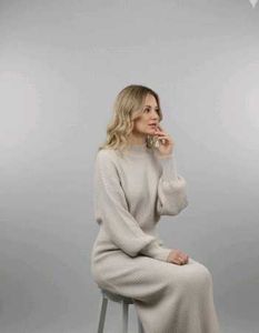 Elegant Knit Turtleneck Dress