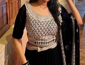 Black Embroidered Lehenga