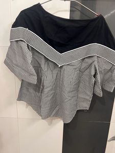 Black Striped Top Of L Size