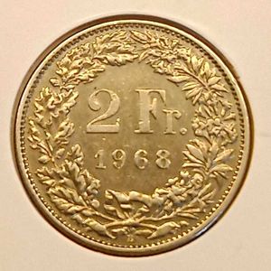 1968 2 Swiss Franc Coin