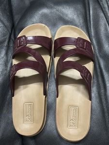 Burgundy Strappy Flats