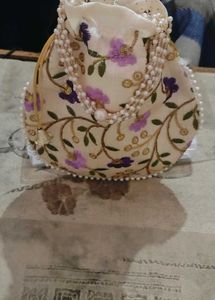 Floral Embroidered Pouch