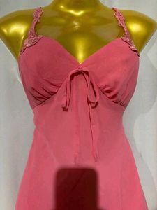 Pink Chiffon Tie-Front Cami