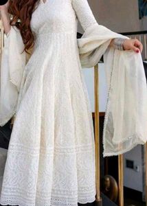 White Embroidered Kurti