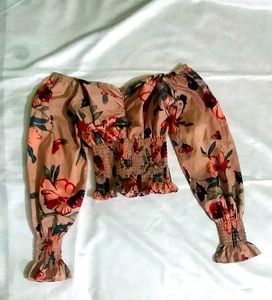 Floral Smocked Crop Top