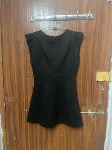 Black Woolen Mini Dress