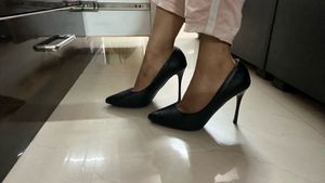 Chic Black Heels 36/37 Size Offer Only For Today