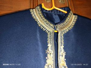 Elegant Navy Blue Sherwani Jacket