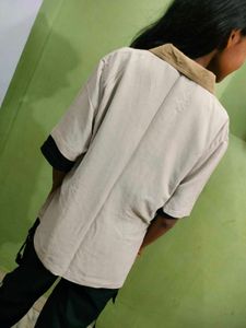Embroidered Beige Top korean