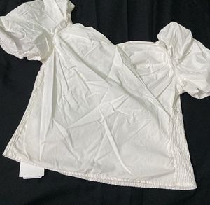 White Puff Sleeve Top
