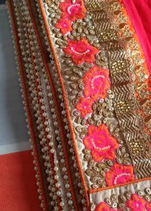 Elegant Red Embroidered Saree