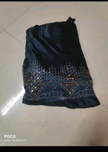 Blue Rhinestone Embellished Hijab