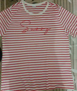 Red & White Striped "Sassy" Tee