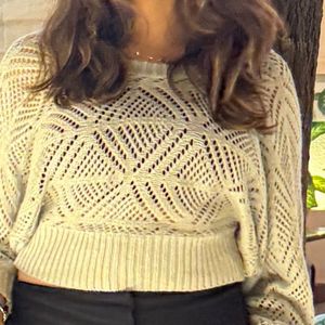 Cropped Knit Sweater