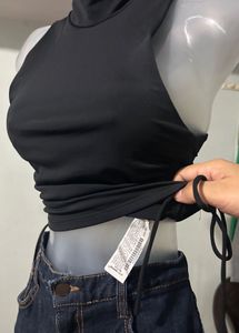 Zara Solid Black Top