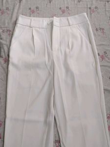 White High Waisted Trousers