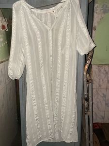 White Embroidered Tunic Dress