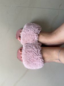 Pink Fluffy Slides