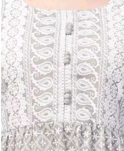 Grey Embroidered Kurta