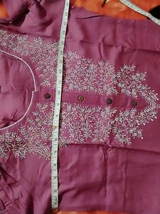 Embroidered Purple Kurta