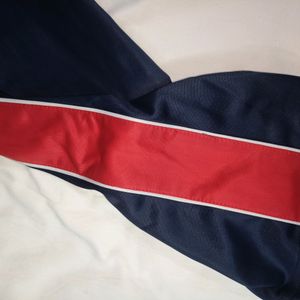 Navy Blue Red Lines Woolen Joggers Sweatpants