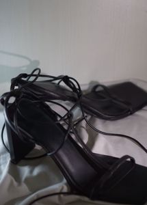 Mango strappy Black Heels
