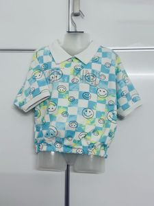 Smiley Face Checkered Polo Top