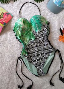 🥵👙 STYLISH Tropical Print Sexy Shiny Bodysuit ✨️
