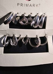 Silver Plated Pinteresty Hoop Earring Set