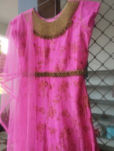 Pink Floral Anarkali Suit Set🌸💖