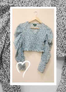 BLUE WRAP TOP
