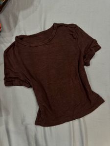 Brown skin fit crop top