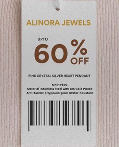 Pink Crystal Heart Pendant Necklace