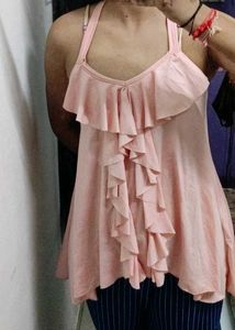 Pink Ruffle Mini Dress